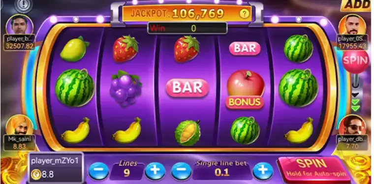 Slot game screen in Teen Patti Master